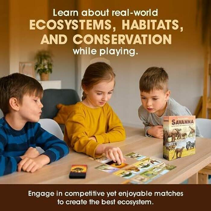 Ecosystem: Savanna | A Family Card Game About Animals on Grassy Woodland of African Savanna