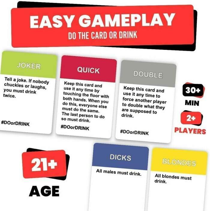 Do or Drink (Win or Blackout) Party Card Game