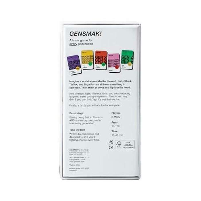 Gensmak!- A Party Trivia Game for Every Generation